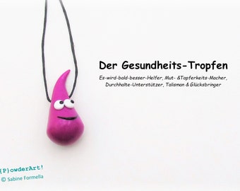 Gesundheits-Tropfen in purpur/ Glücksbringer & Talisman / Geschenk für Männer, Frauen und Kinder