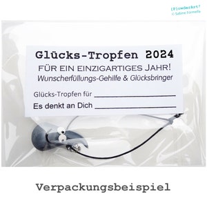 Glücks-Tropfen 2024 mit Glücksklee & Farbwahl / Glücksbringer Talisman / für neues Jahr Bild 2