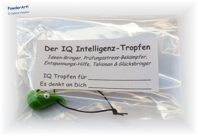 IQ Intelligenz-Tropfen in apfelgrün / Glücksbringer & Talisman / Geschenk zur Prüfung Bild 2