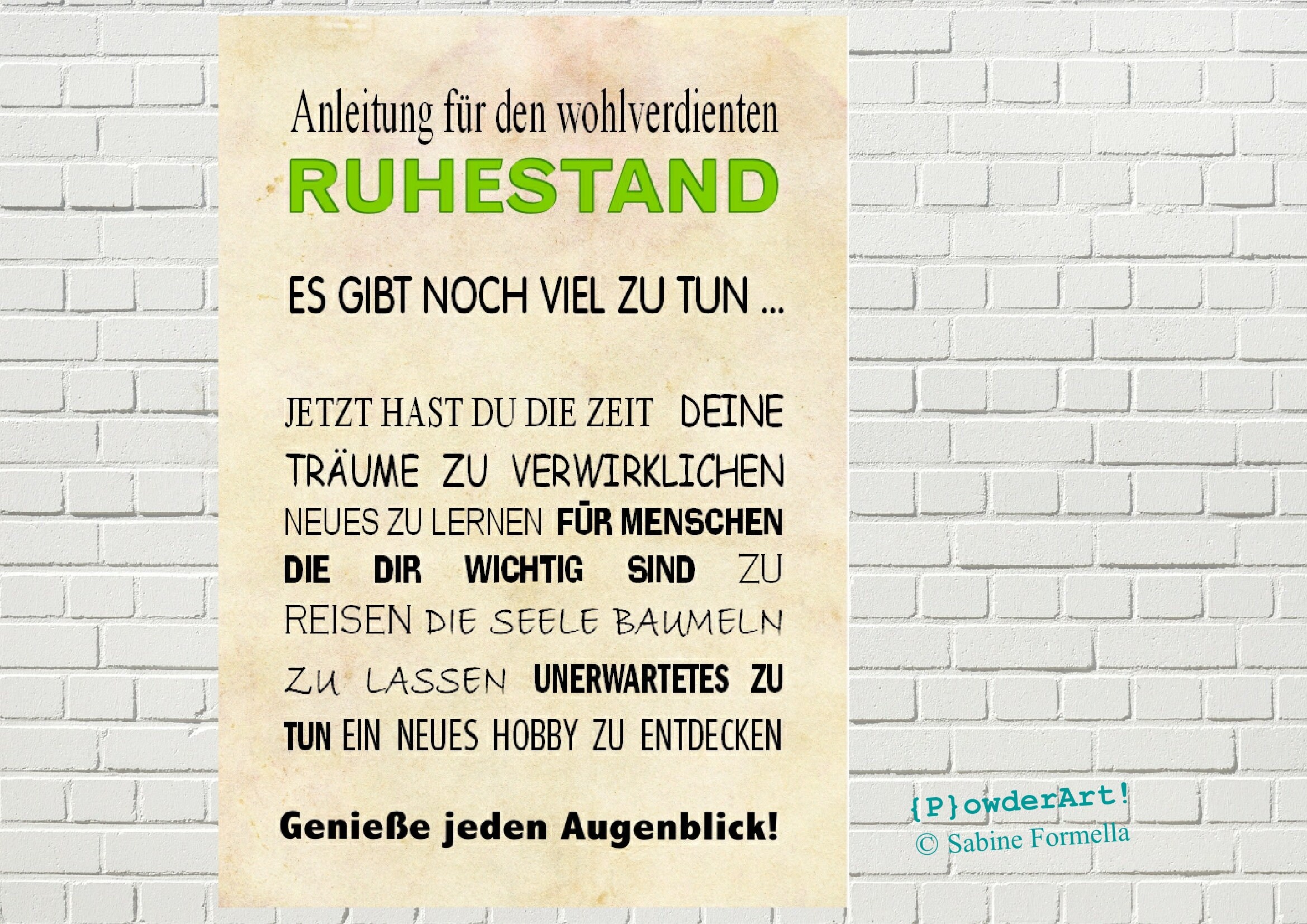Geschenk zur Rente / ANLEITUNG für den wohlverdienten - Etsy.de