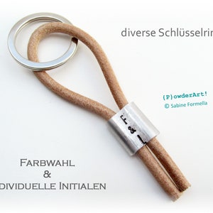 Lederband Schlüsselanhänger mit Monogramm / Vintage-Leder Schlüsselband / personalisiertes Geschenk für Männer image 1