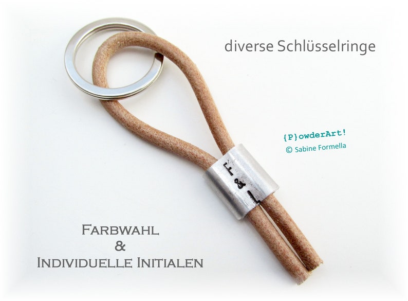 Lederband Schlüsselanhänger mit Monogramm / Vintage-Leder Schlüsselband / personalisiertes Geschenk für Männer image 1