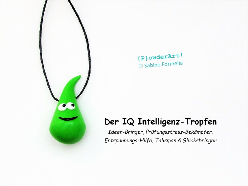 IQ Intelligenz-Tropfen in apfelgrün / Glücksbringer & Talisman / Geschenk zur Prüfung Bild 1