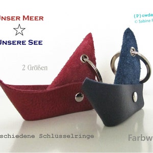 handgefertigter Schlüsselanhänger aus Leder / maritimer Anhänger / Geschenk für Schiff oder Boot image 8