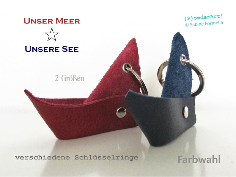 handgefertigter Schlüsselanhänger aus Leder / maritimer Anhänger / Geschenk für Schiff oder Boot zdjęcie 8