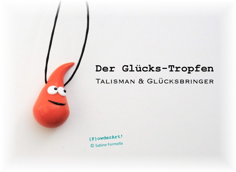 Glücks-Tropfen in orange / Glücksbringer & Talisman / Geschenke für Freundin image 1