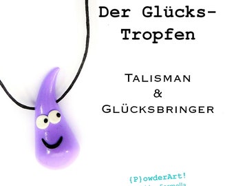 Glücks-Tropfen in flieder / Glücksbringer & Talisman / Geschenk bester Freundin