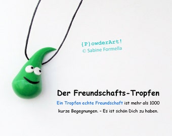 Freundschafts-Tropfen in grün / Glücksbringer & Talisman / Geschenk für die beste Freundin