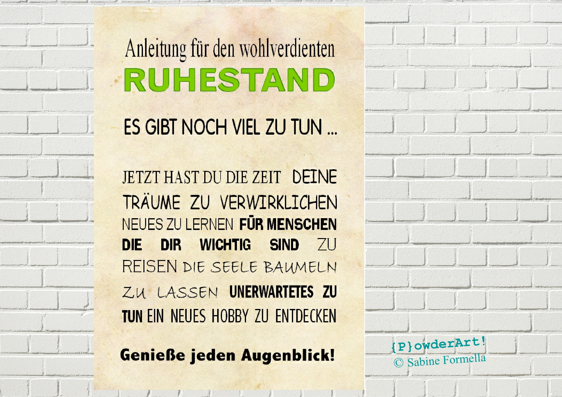 druck anleitung fur den wohlverdienten ruhestand in beige etsy