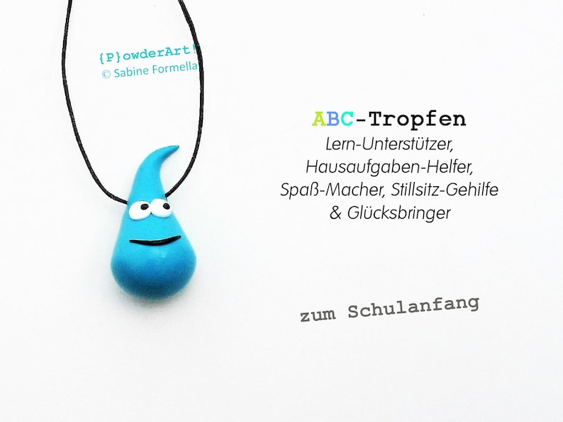 ABC-Tropfen zum Schulanfang in türkis / Glücksbringer & Talisman / Geschenk Schultüte image 1