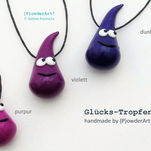 Glücks-Tropfen in glitzer-violett / Glücksbringer & Talisman / Geschenke für Freundinnen Bild 10