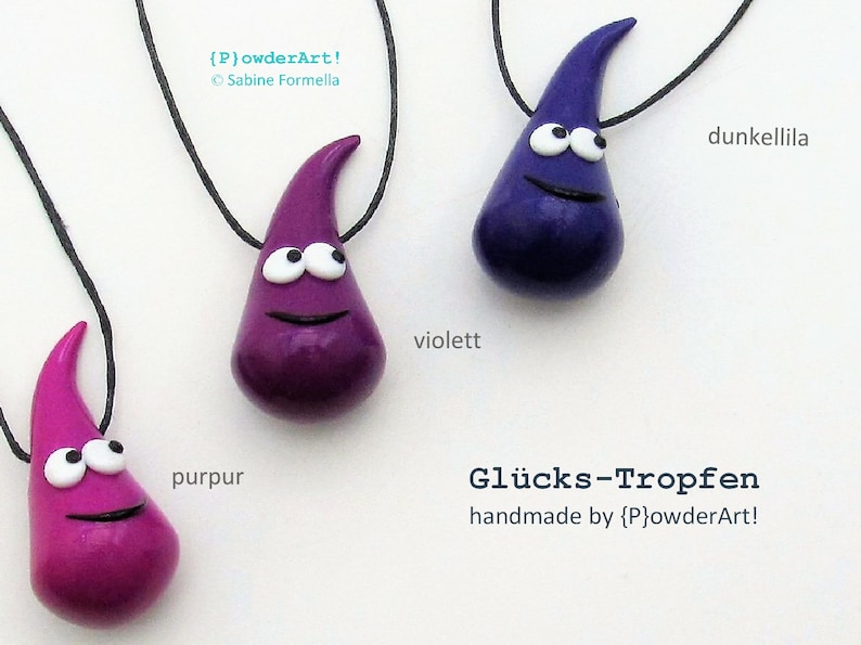 Glücks-Tropfen in glitzer-violett / Glücksbringer & Talisman / Geschenke für Freundinnen Bild 10