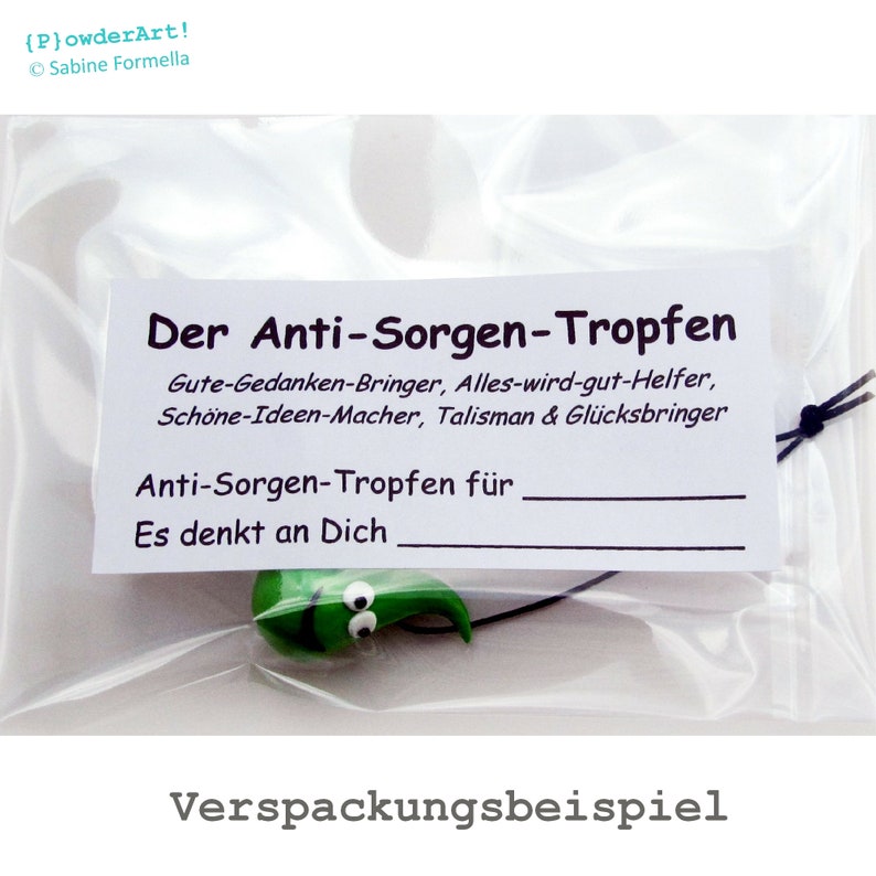 Anti-Sorgen-Tropfen in silber-metallic / Glücksbringer & Talisman / Geschenk Freundin image 2