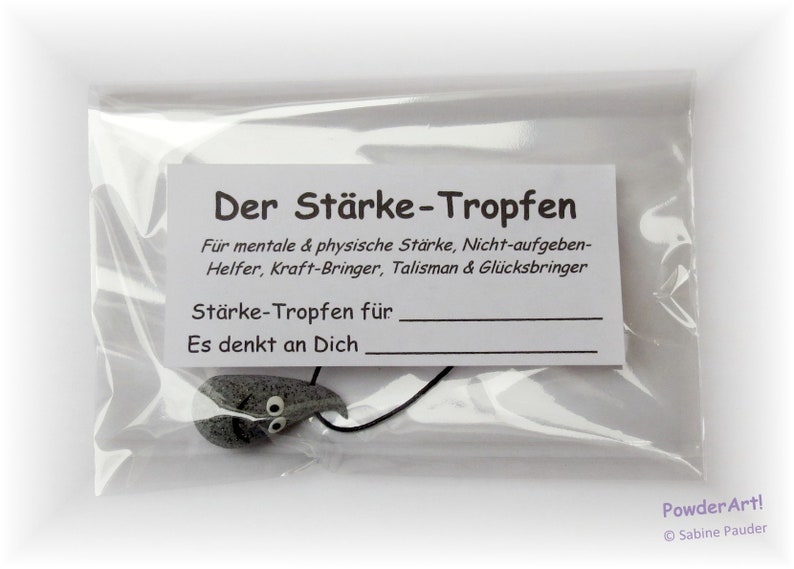 Stärke-Tropfen in silber-metallic / Glücksbringer & Talisman / Geschenk für Männer Bild 2