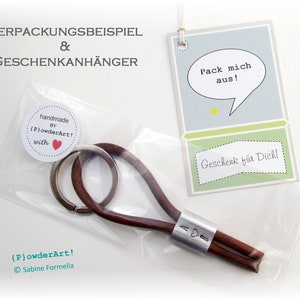 Lederband Schlüsselanhänger mit Monogramm / Vintage-Leder Schlüsselband / personalisiertes Geschenk für Männer image 2