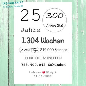 Poster zur Silberhochzeit / 25. HOCHZEITSTAG 9.125 Tage mit Namen & Datum