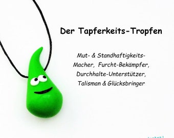 Glücksbringer Tapferkeits-Tropfen in apfelgrün / Talisman für beste Freundin