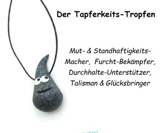 Glücksbringer Tapferkeits-Tropfen in Granit / Geschenk für Freund