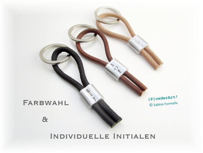 Lederband Schlüsselanhänger mit Monogramm / Vintage-Leder Schlüsselband / personalisiertes Geschenk für Männer image 10