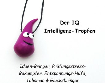 IQ Intelligenz-Tropfen purpur / Glücksbringer zur Prüfung / Talisman Abschlussprüfung