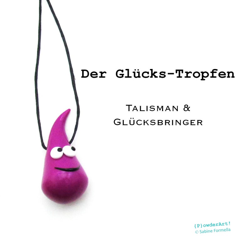 Talisman Glücks-Tropfen in purpur / Glücksbringer Silvester Bild 1