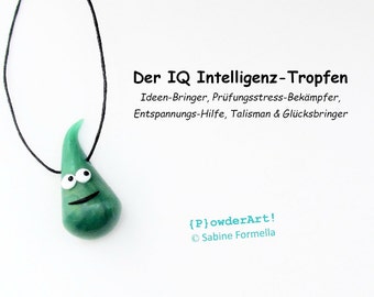 IQ Intelligenz-Tropfen in jade-grün / Glücksbringer & Talisman zur Abschlussprüfung