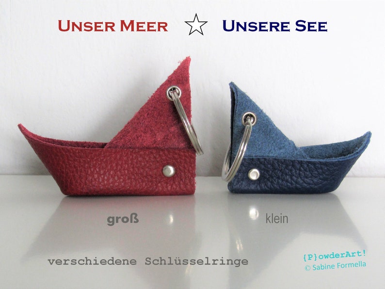 handgefertigter Schlüsselanhänger aus Leder / maritimer Anhänger / Geschenk für Schiff oder Boot image 4