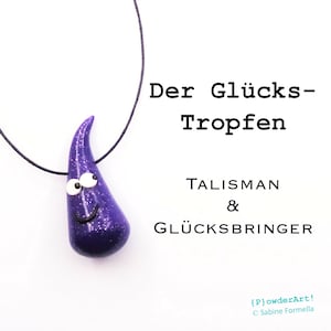 Glücks-Tropfen in glitzer-violett / Glücksbringer & Talisman / Geschenke für Freundinnen Bild 1