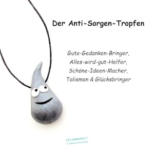 Anti-Sorgen-Tropfen in silber-metallic / Glücksbringer & Talisman / Geschenk Freundin image 1