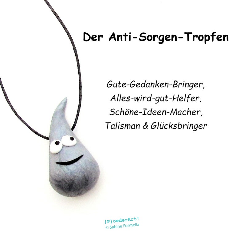 Anti-Sorgen-Tropfen in silber-metallic / Glücksbringer & Talisman / Geschenk Freundin image 1