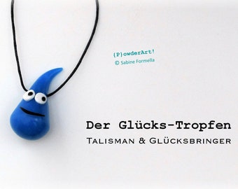 Glücks-Tropfen in blau-transparent / Glücksbringer & Talisman Silvester