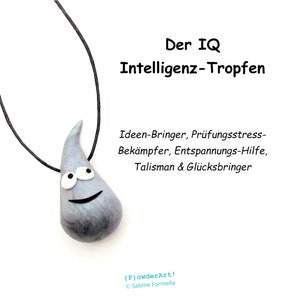 Zur Abschlussprüfung IQ Intelligenz-Tropfen in silber-metallic / Glücksbringer & Talisman Bild 1