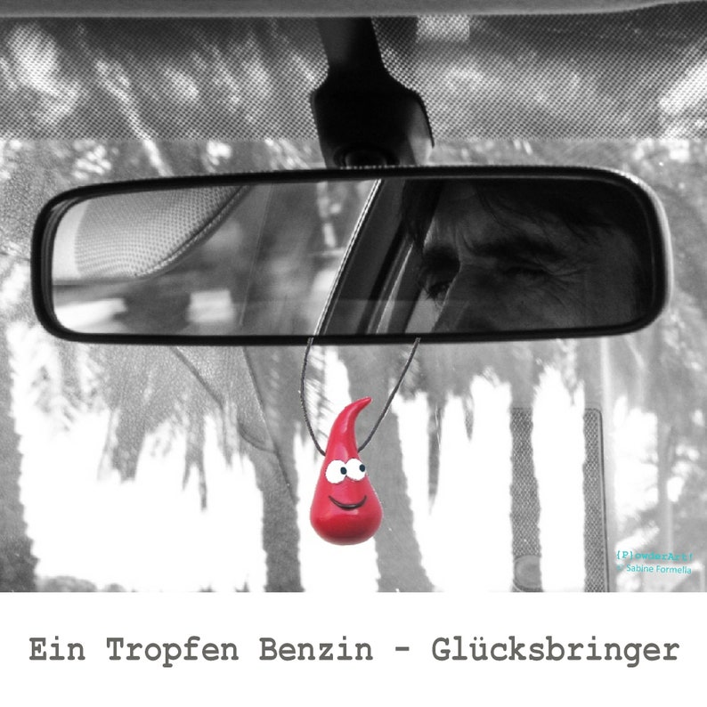 Ein Tropfen Benzin & gute Fahrt in apfelgrün / Glücksbringer Talisman / Schutzengel Auto Bild 4