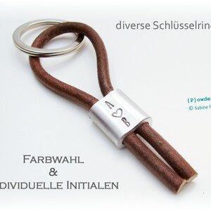 Lederband Schlüsselanhänger mit Monogramm / Vintage-Leder Schlüsselband / personalisiertes Geschenk für Männer image 5