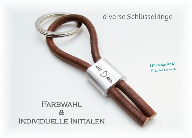 Lederband Schlüsselanhänger mit Monogramm / Vintage-Leder Schlüsselband / personalisiertes Geschenk für Männer image 5