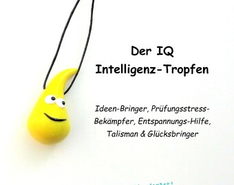 IQ Intelligenz-Tropfen in gelb / Glücksbringer & Talisman zur Prüfung