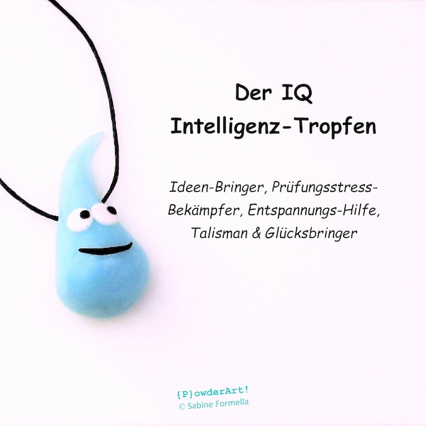 Zur Abschlussprüfung IQ Intelligenz-Tropfen in eiskristall-blau / Glücksbringer & Talisman