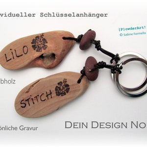 personalisierter Schlüsselanhänger mit Gravur / Treibholz / Geschenke für ihn Bild 2