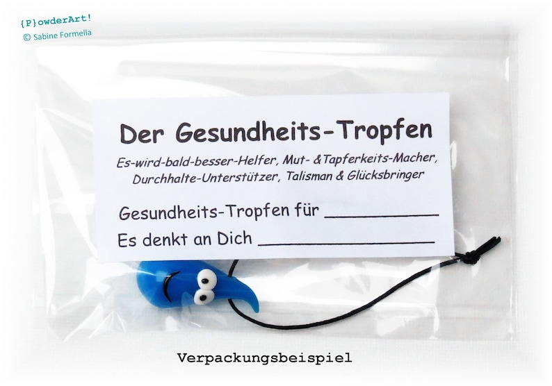 Glücksbringer Gesundheits-Tropfen in grün / Geschenk zur Genesung Bild 2