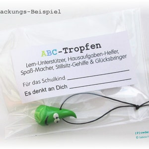 ABC-Tropfen zum Schulanfang in oceanblau / Glücksbringer & Talisman / für die Schultüte zdjęcie 2