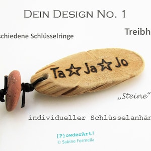 personalisierter Schlüsselanhänger mit Gravur / Treibholz / Geschenke für ihn Bild 1