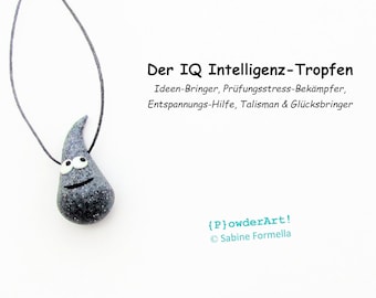 Glücksbringer IQ Intelligenz-Tropfen in granit / Talisman zur Prüfung
