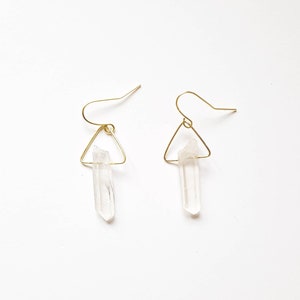 Minimalist crystal earrings, gold, rose gold or silver