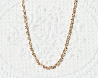 Rose gold necklace, diamond anchor chain, solid 18 kt red gold, thickness 1.3 mm