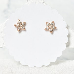 small diamond stud earrings 750 red gold, yellow gold or white gold 585 image 2