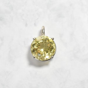 Citrine pendant silver, yellow gemstone Ø 13 mm, with or without chain image 4