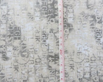 Fabric "FONT Grey-beige-white"