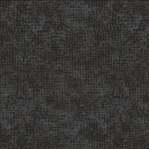 Op de afbeelding: Een donkergrijze stof met een subtiel patroon van kleine zwarte stippen. De stof heeft een textuur, bijna gekiezelde oppervlak.