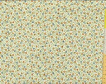 Patchwork fabric "Sweet Things" scattered flowers in yellow, orange and turquoise on a light background