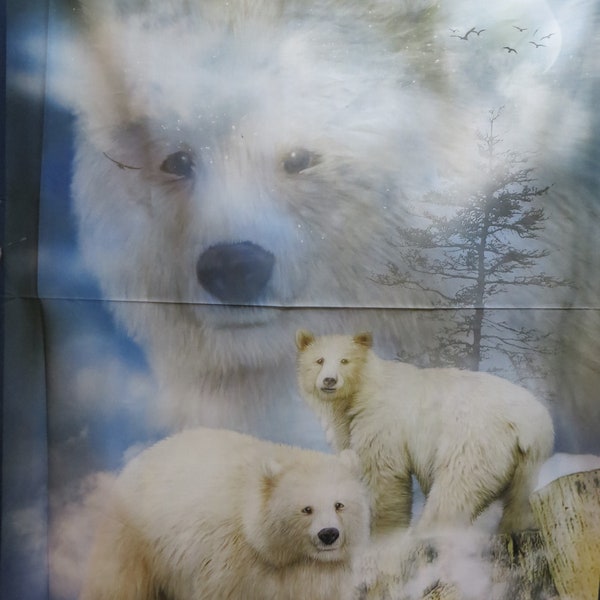 Patchworkstoff  "Eisbären", Panel, Polar Bear, Arctic Dreams,